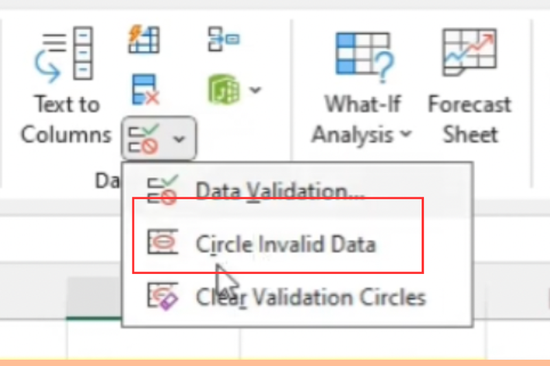 cách khoanh tròn dữ liệu không hợp lệ trong Excel (4)