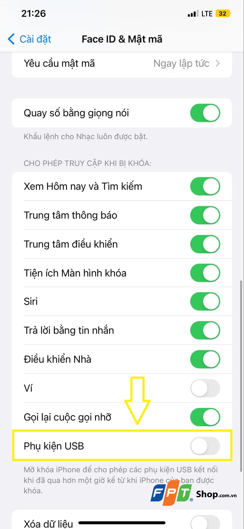 Cách kích hoạt USB Restricted Mode trên iPhone, iPad an toàn
