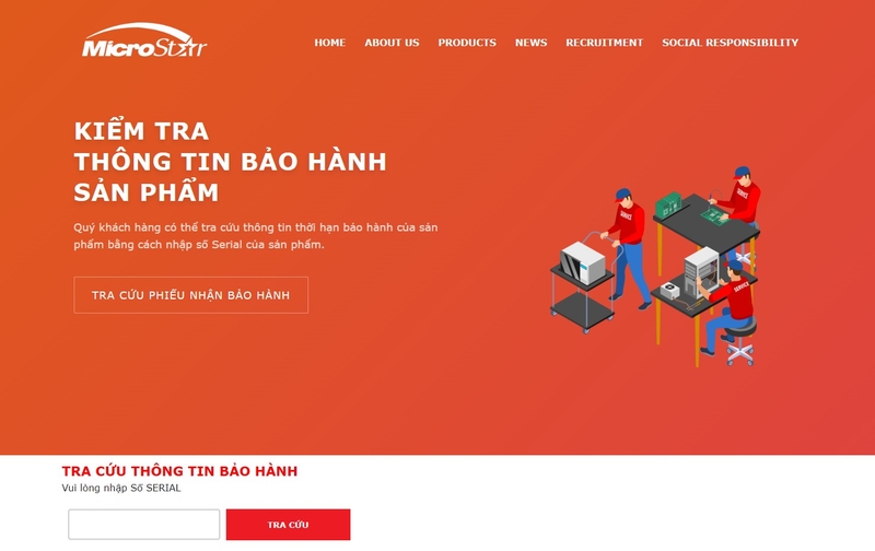 Tra cứu bảo hành thông qua đơn vị phân phối tại Việt Nam