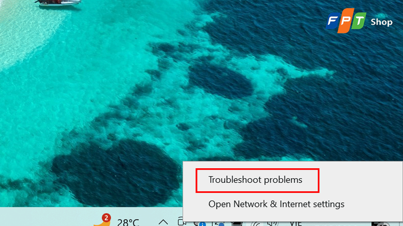 Chọn Troubleshoot problems để Windows tự động sửa lỗi