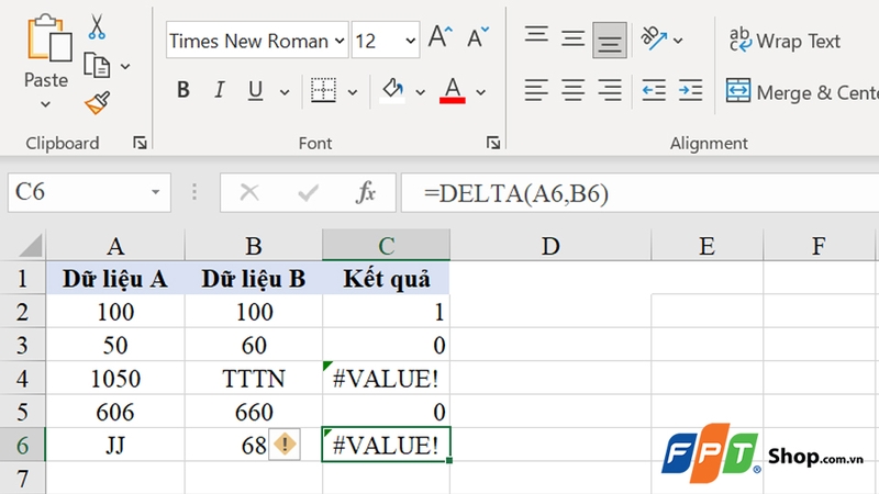 So sánh số với văn bản nhận được thông báo lỗi