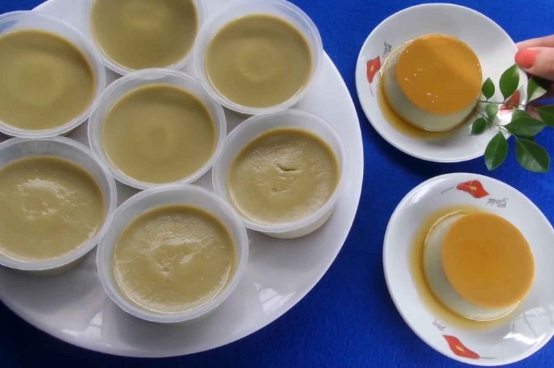 cách làm bánh flan caramen lá dứa 13