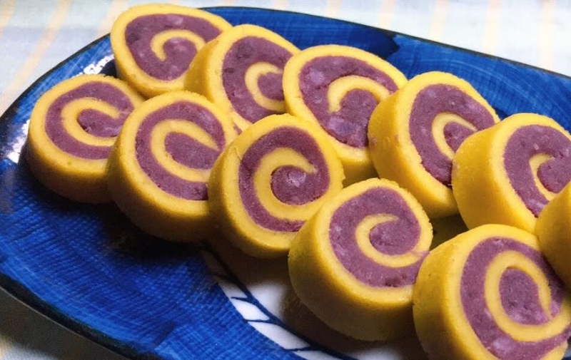 cách làm bánh khoai lang tím cuộn 1