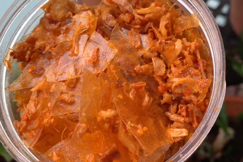 cách làm bánh tráng chà bông hình 9