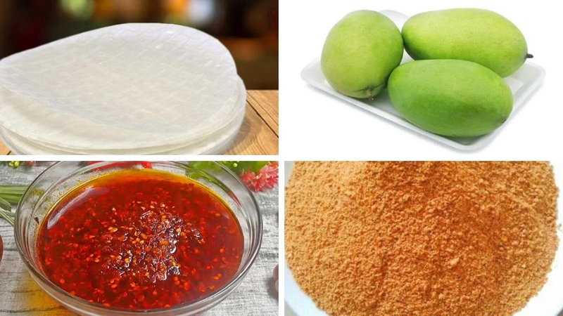 Cách làm bánh tráng trộn sa tế xoài 1