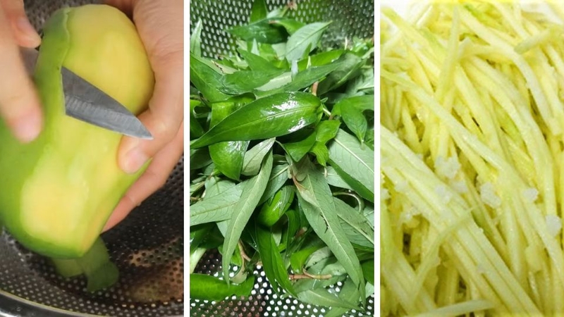 Cách làm bánh tráng trộn sa tế xoài 2