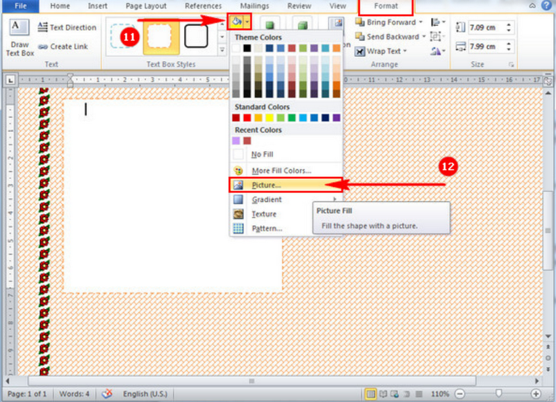 Lồng ghép hình ảnh vào nền của Text Box