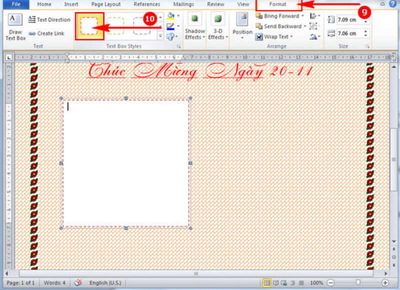 Trang trí cho khung nội dung thêm sinh động.