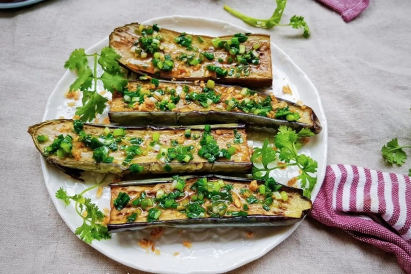 Cách làm cà tím nướng mỡ hành​ 5