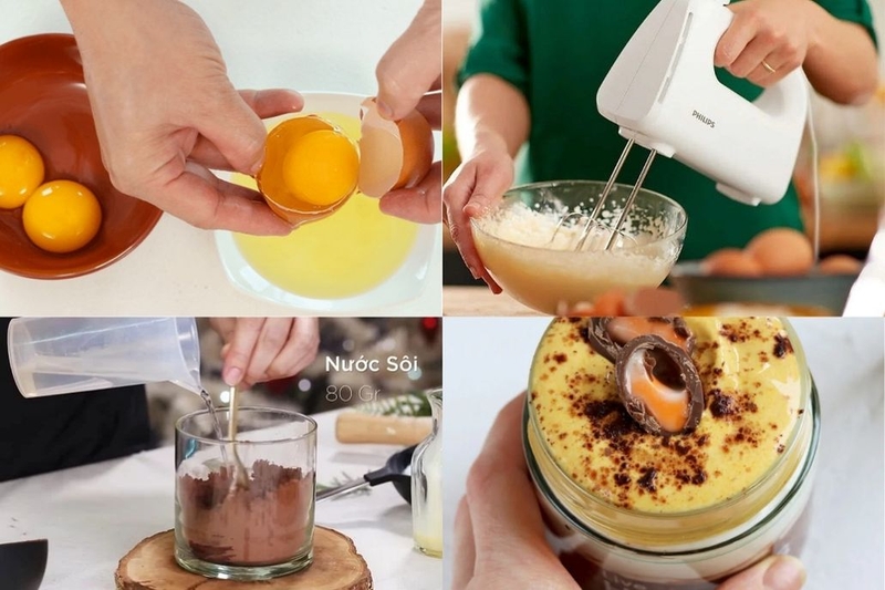 cách làm cacao trứng 1