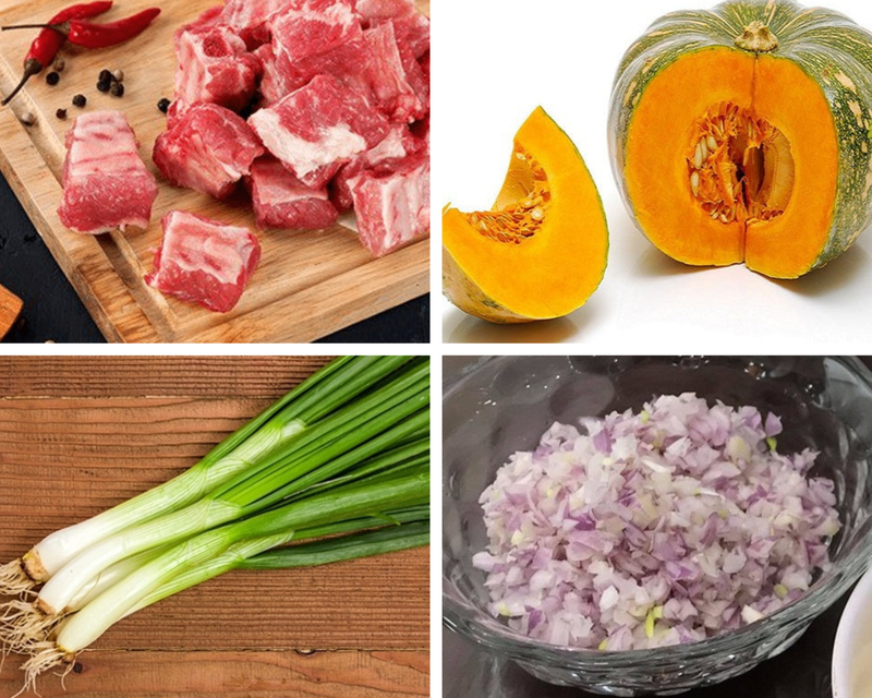Cách nấu canh bí đỏ sườn heo 1