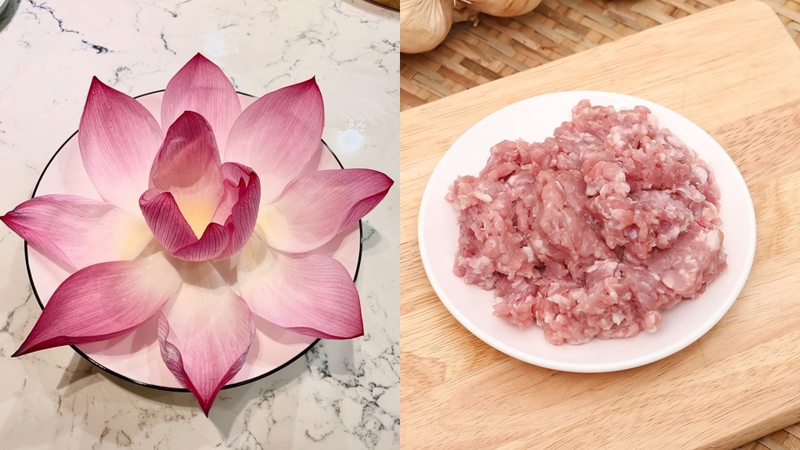 Nguyên liệu làm món chả cánh hoa sen