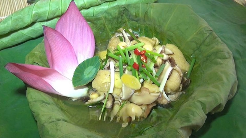 Lợi ích sức khỏe của món gà hấp lá sen