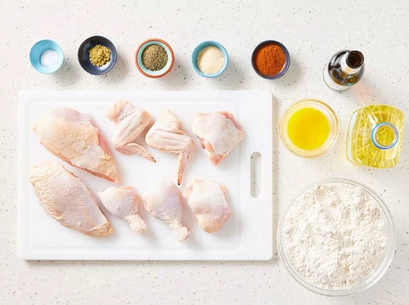 Nguyên liệu cần chuẩn bị để làm gà rán Hàn Quốc