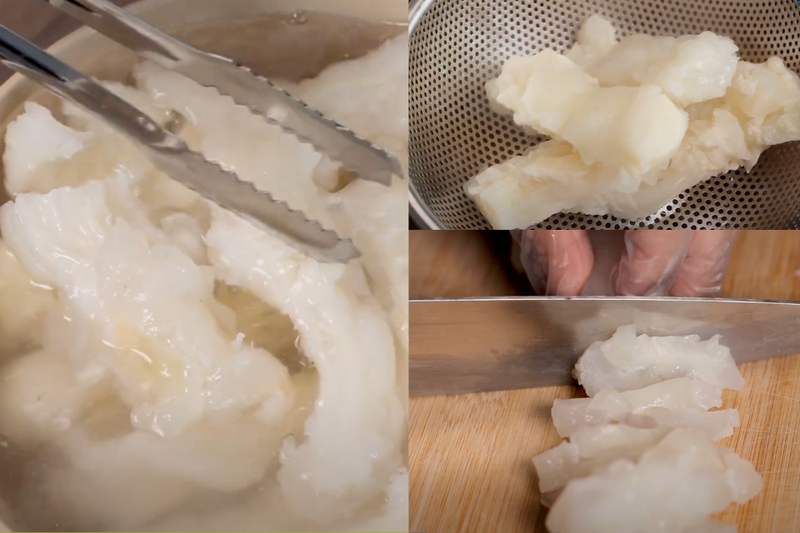 Cách làm gân kiệu (3)