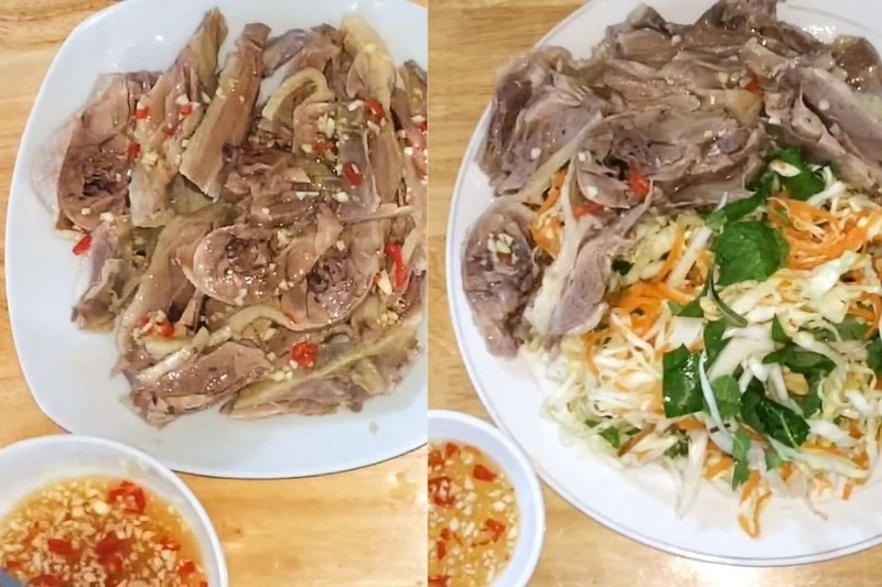 Bày trí thịt và rau ra dĩa và thưởng thức