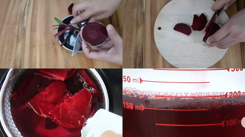 Bước 1: Sơ chế và nấu củ dền