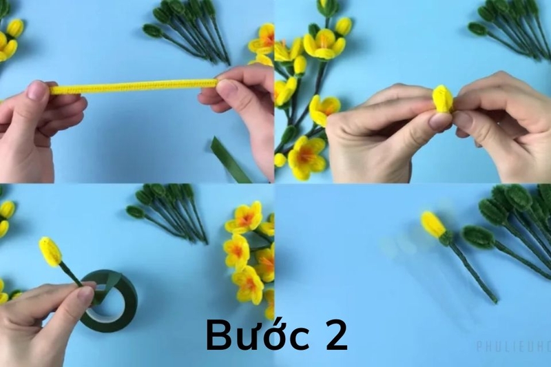 cách làm hoa bằng kẽm nhung 3