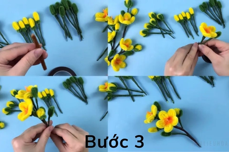 cách làm hoa bằng kẽm nhung 4