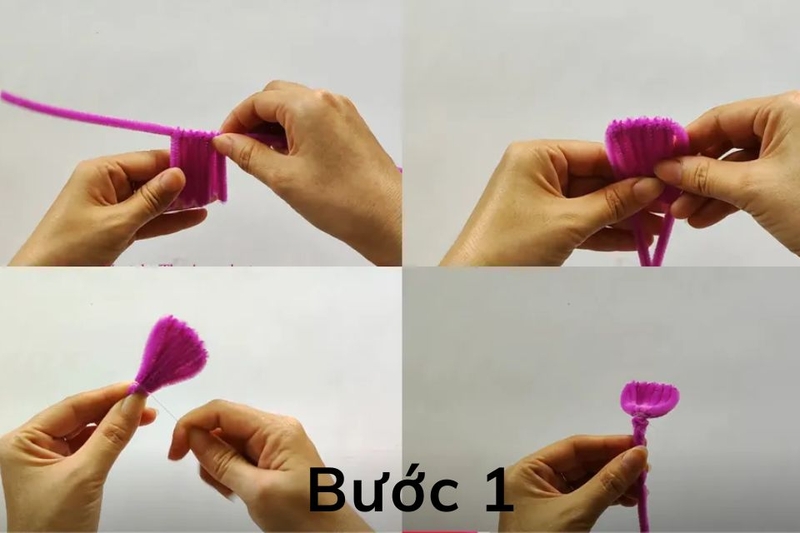 cách làm hoa bằng kẽm nhung 5