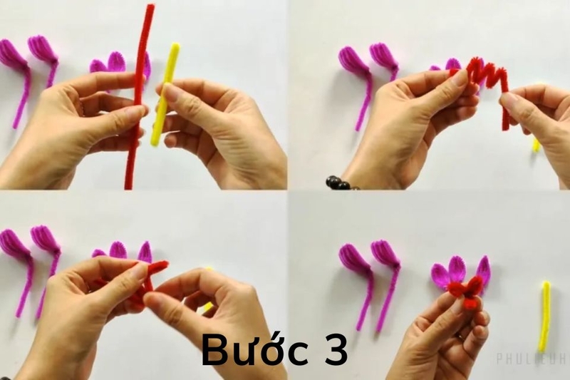 cách làm hoa bằng kẽm nhung 7