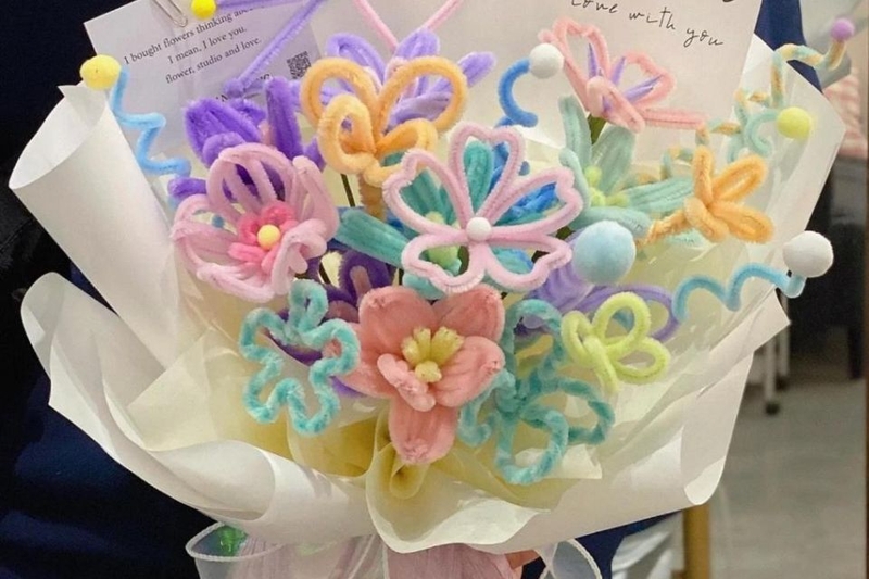 cách làm hoa bằng kẽm nhung 1