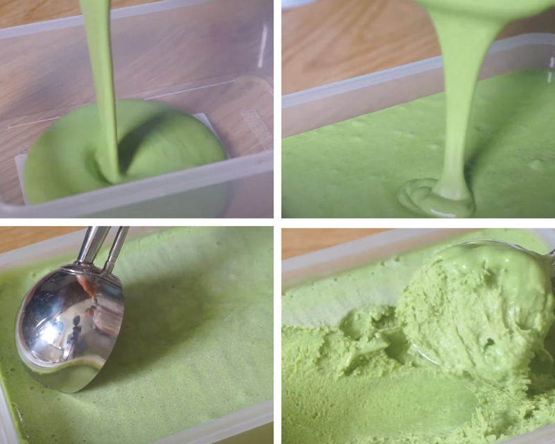 Cách làm kem chuối matcha 4