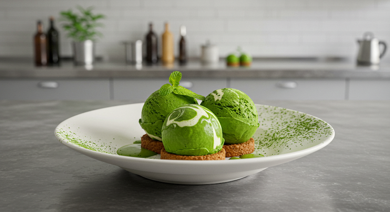 Cách làm kem chuối matcha 11