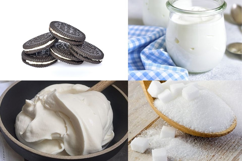 Nguyên liệu làm món kem Oreo