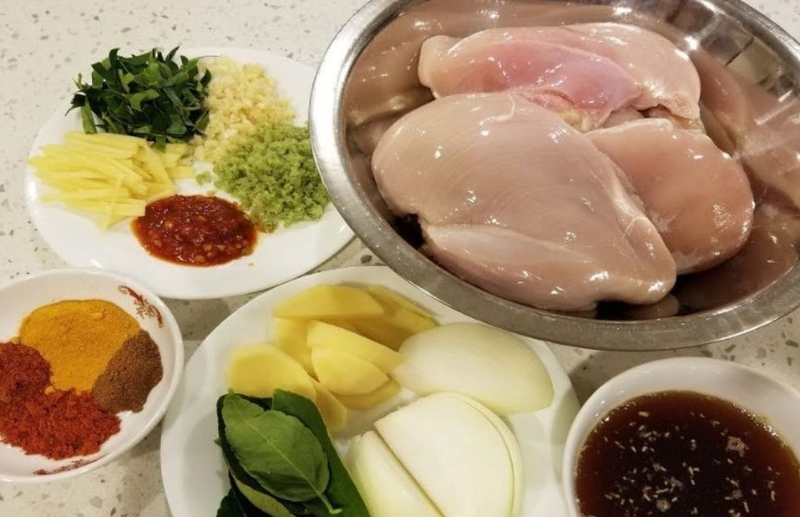 nguyen lieu lam kho ga xe cay