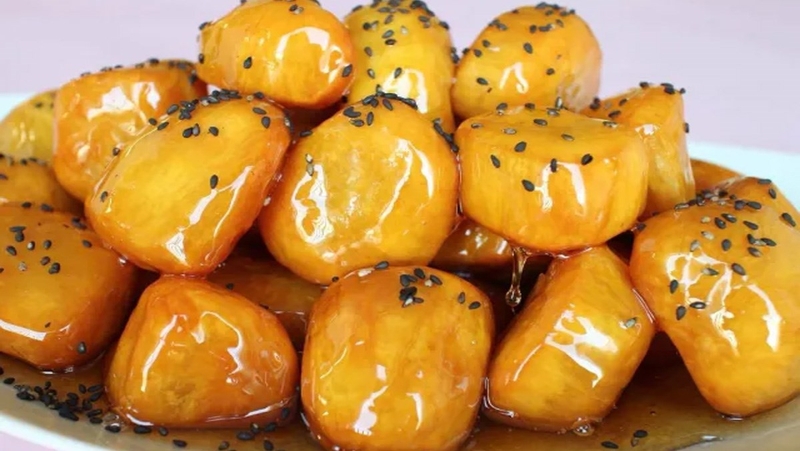 cách làm khoai lang ngào đường 5