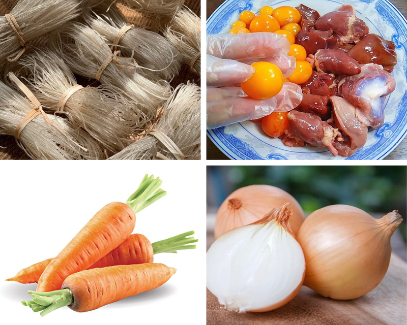 Cách làm miến xào lòng mề gà 1