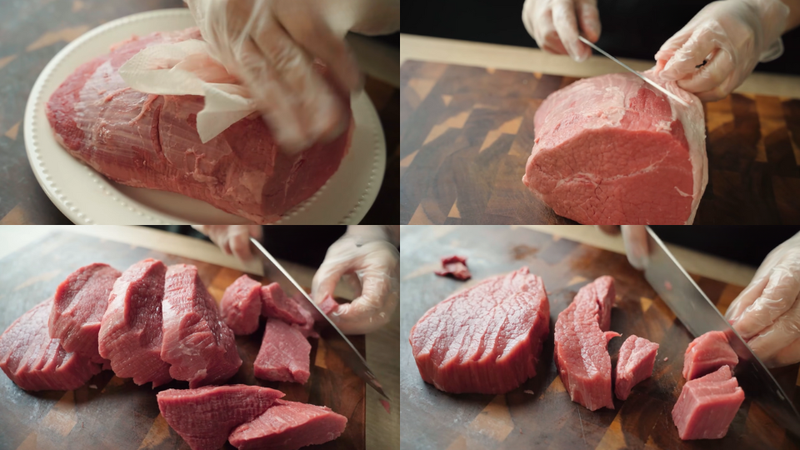 Bước 1: Sơ chế thịt bò