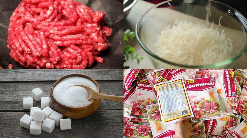 Nem chua bò từ thịt bò xay