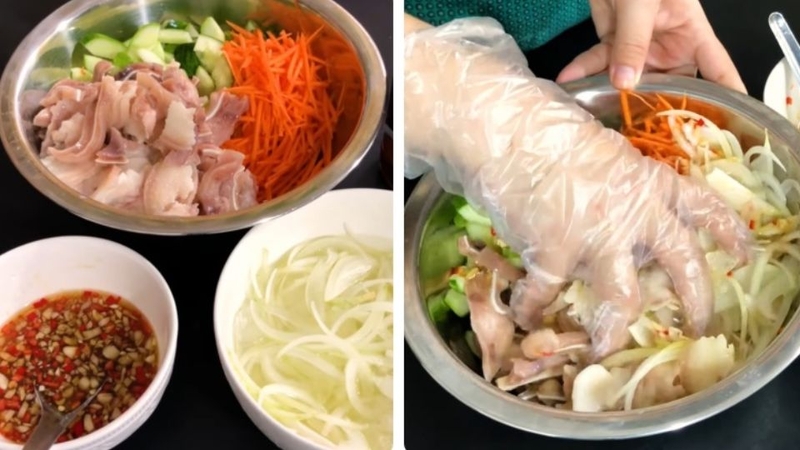 Cách làm nộm tai heo dưa chuột 5