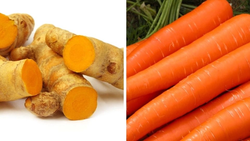 Cách làm nước ép nghệ tươi với cà rốt