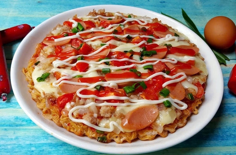 cách làm pizza từ mì tôm ảnh 2
