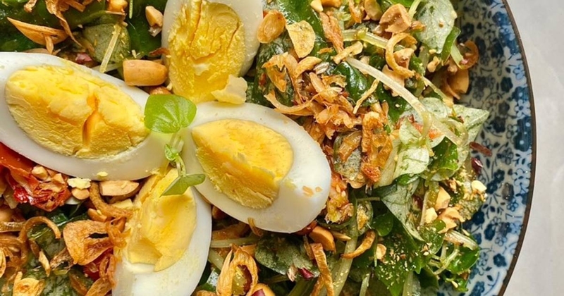 cách làm rau càng cua trộn trứng 4