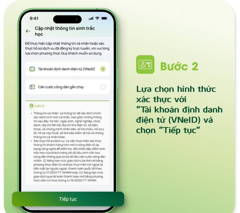 cách làm sinh trắc học ngân hàng VCB hình 5