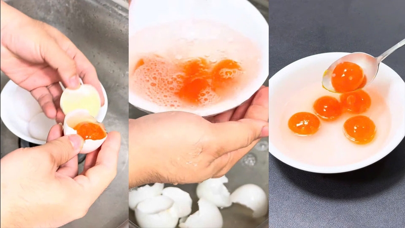 Làm sạch lòng đỏ trứng muối