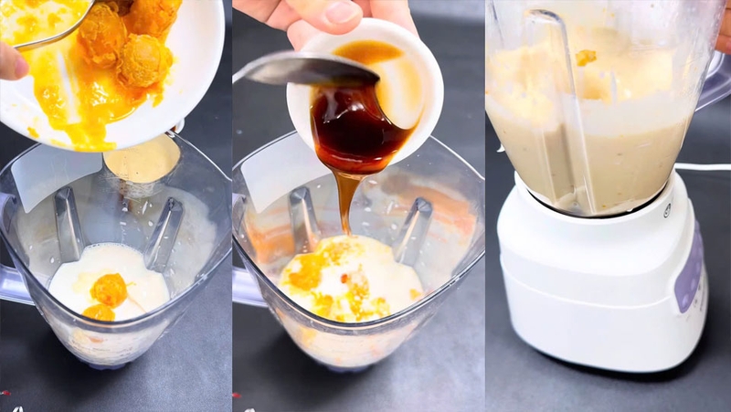 Xay nhuyễn các nguyên liệu làm sốt