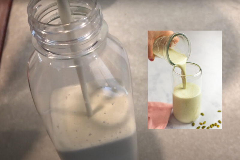 Cách làm sữa hạt bí xanh (4)