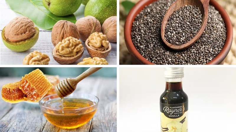 cách làm sữa óc chó hạt chia 2