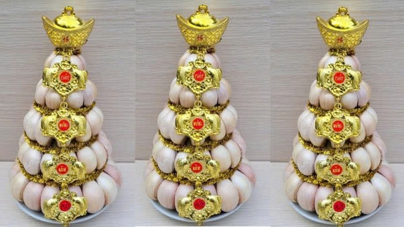 cách làm tháp tỏi ảnh 1