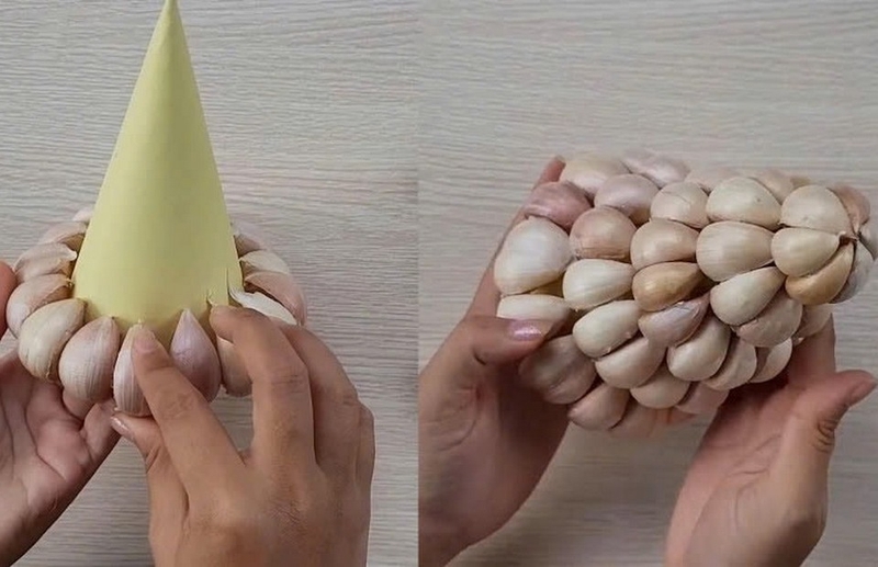 cách làm tháp tỏi ảnh 5