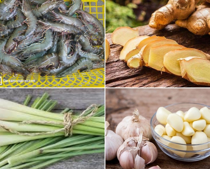 Chuẩn bị nguyên liệu cho món tôm khô sả ớt