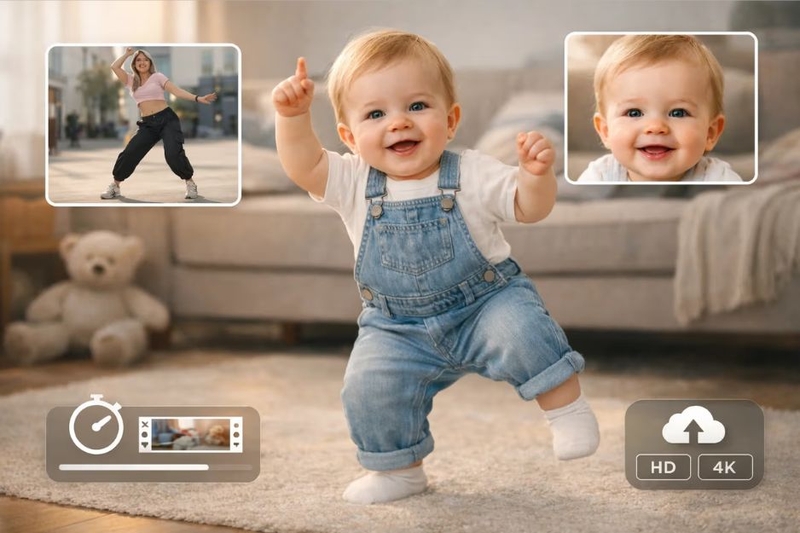 cách làm video AI em bé nhảy TikTok 5
