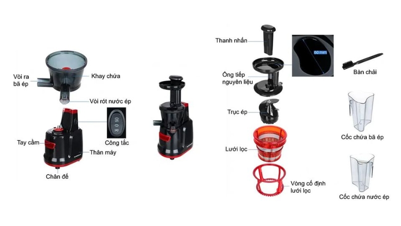 cách lắp máy ép chậm Sunhouse 1