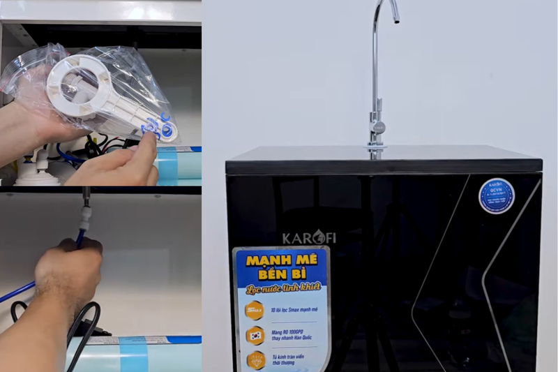 c&aacute;ch lắp m&aacute;y lọc nước karofi 11 l&otilde;i (5)