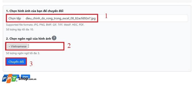 cách lấy dữ liệu từ ảnh vào Excel không lỗi font 3
